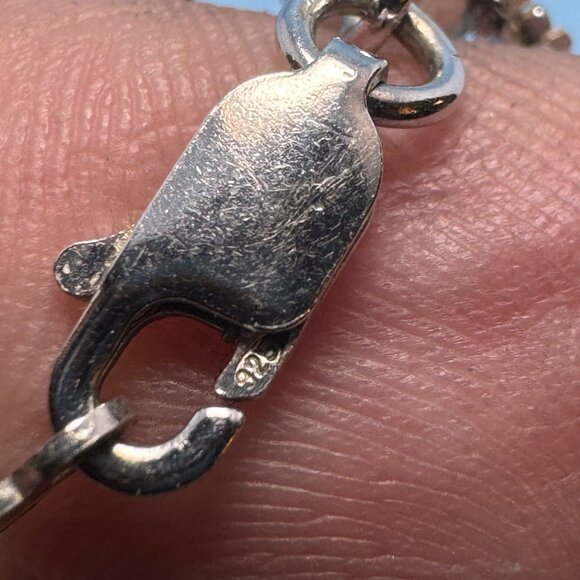 Oval Two Tone Statement Slide Pendant Textured Round Fancy Link Chain 16'' Long - Picture 9 of 10